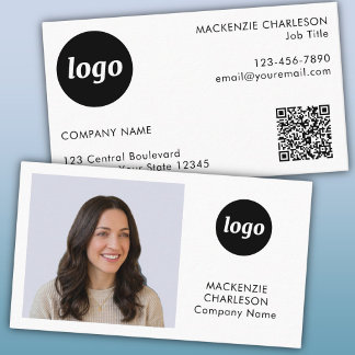 Enkel Logotyp Text QR-kod Visitkort