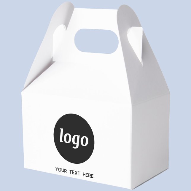 Enkel Logotyp, textbefordrande affärspaket Presentaskar (Simple logo with custom text business branding promotional packaging favor box)