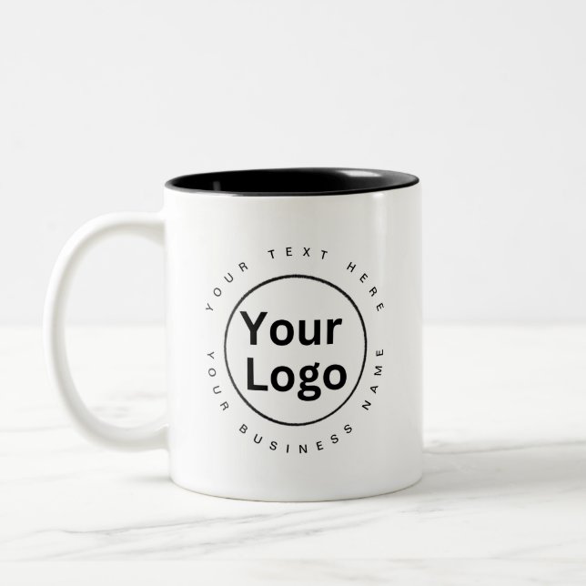 Enkel Logotyp, vit Två-Tonad Mugg (Vänster)