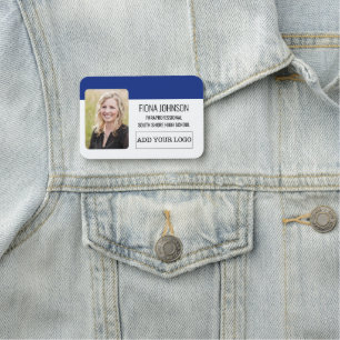 Enkel logotypfoto för anställda namnbricka