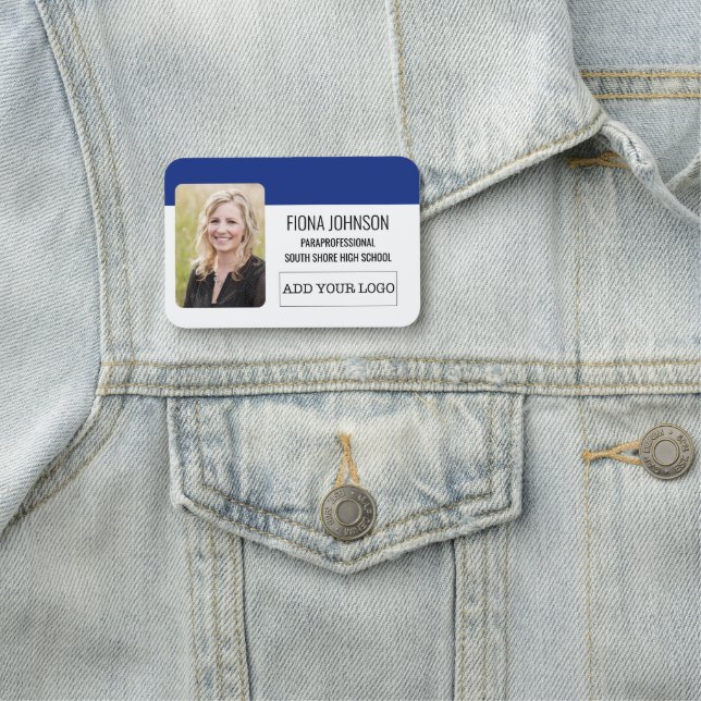 Enkel logotypfoto för anställda namnbricka (På plats)