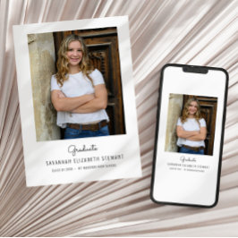 Enkel Löv för kvinnligt Studenten-meddelande Inbjudningar