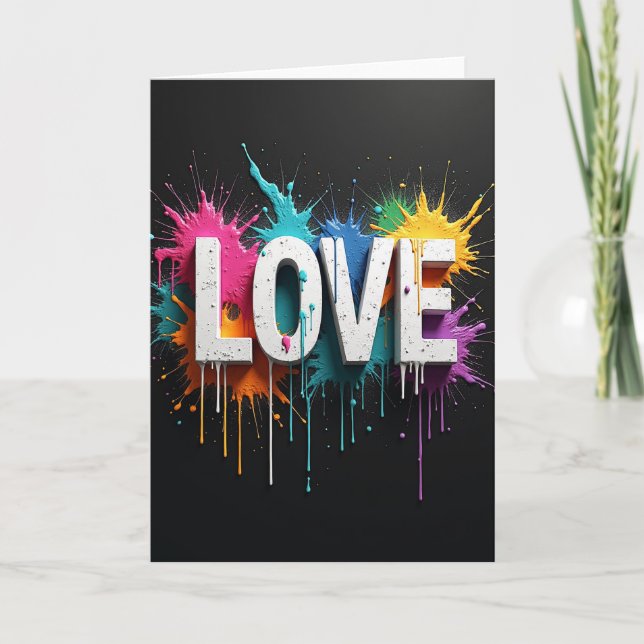 Enkel Love Splash-kort Kort (Framsida)