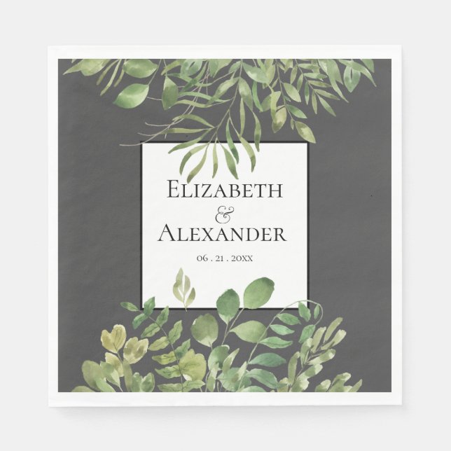 Enkel lövning, bröllopsmottagning pappersservett (Framsidan)