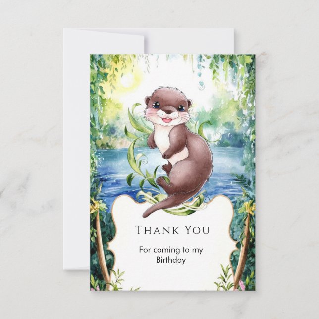 Enkel Lugn Utter Födelsedag Tack Kort (Framsida)