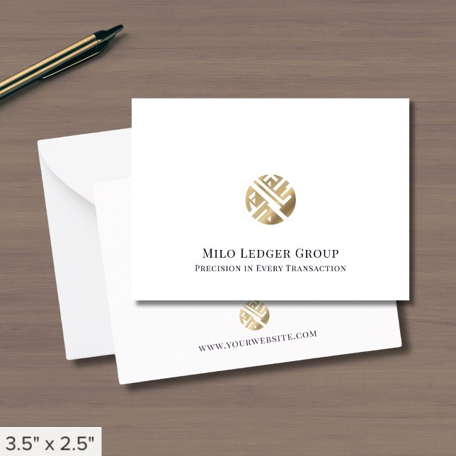 Enkel Luxury Guld Logotyp Anteckningskort (Skapare uppladdad)