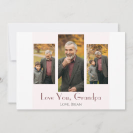 enkel Lycklig Fars dag, morfar tre foto Julkort