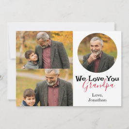 enkel Lycklig Fars dag, morfar tre foto Julkort