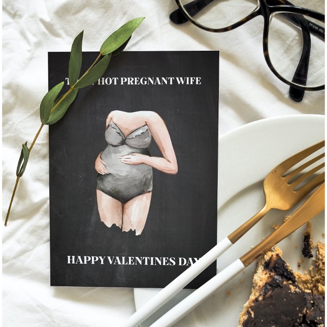 Enkel Lycklig Gravid Valentines day Gift Helg Vykort (Skapare uppladdad)