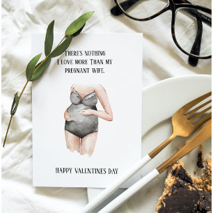 Enkel Lycklig Gravid Valentines day Gift Julkort