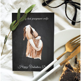 Enkel Lycklig Gravid Valentines day Gift Julkort