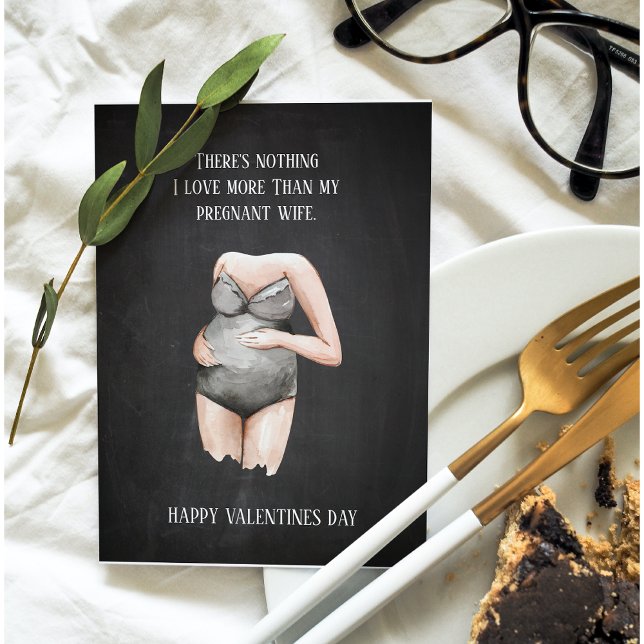 Enkel Lycklig Gravid Valentines day Gift Julkort (Skapare uppladdad)
