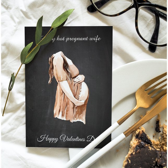 Enkel Lycklig Gravid Valentines day Gift Julkort (Skapare uppladdad)