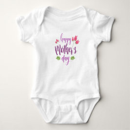Enkel Lycklig Mors dag Blommigt | Bodykostym T Shirt