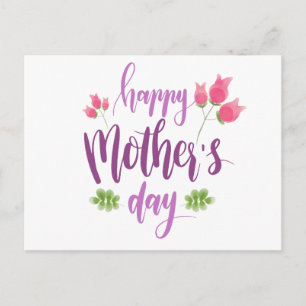 Enkel Lycklig Mors dag Blommigt   vykort
