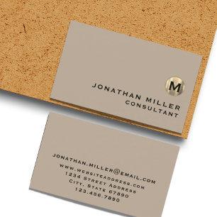Enkel lyx Guld Monogram Beige Visitkort