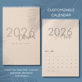 Enkel lyxdesignkalender kalender