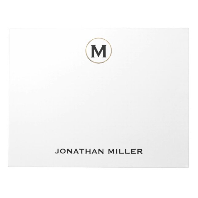 Enkel lyxmonogram 11 x 8,5 anteckningsblock (Framsida)