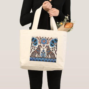 enkel madhubani-målning jumbo tygkasse