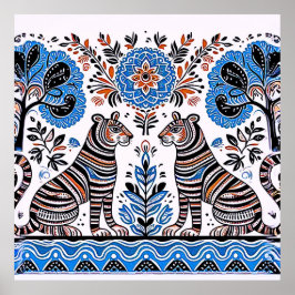 enkel madhubani-målning poster