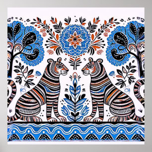 enkel madhubani-målning poster