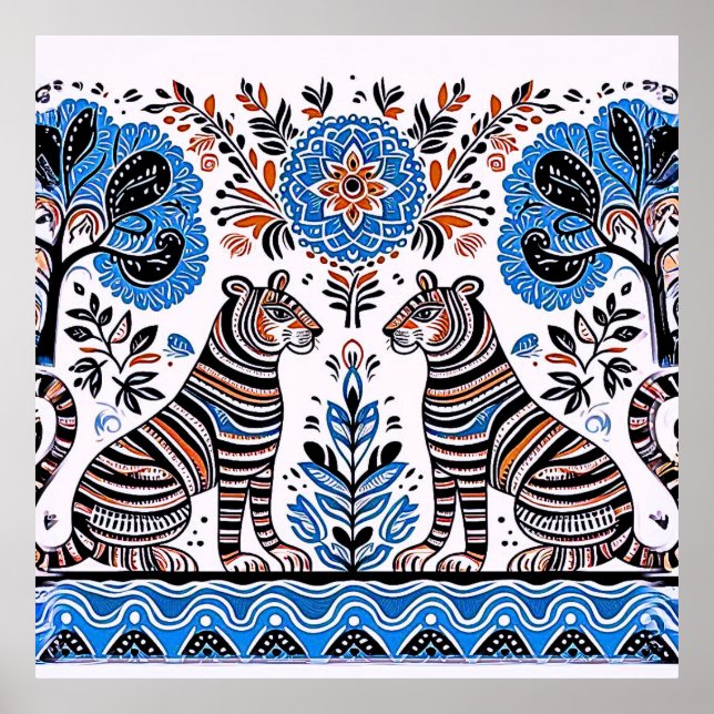 enkel madhubani-målning poster (Framsidan)