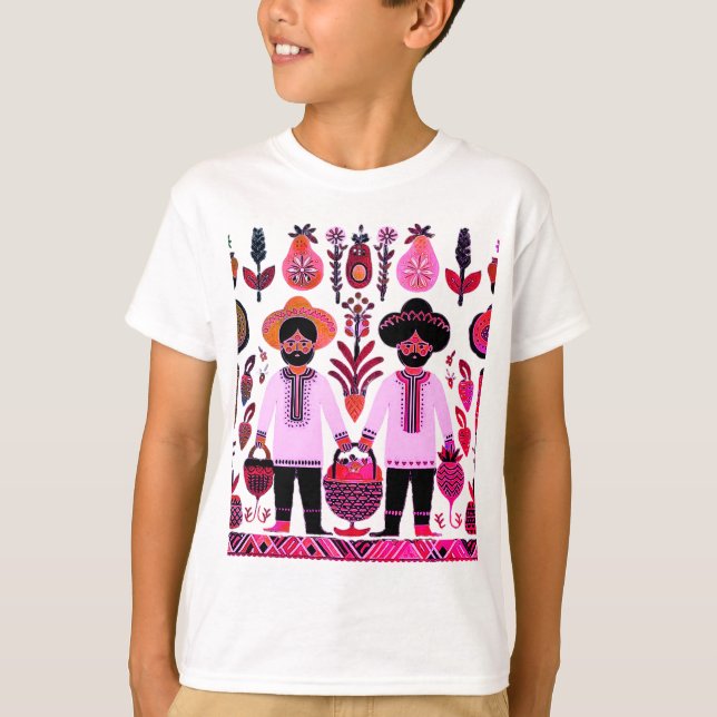 enkel madhubani-målning t shirt (Framsida)