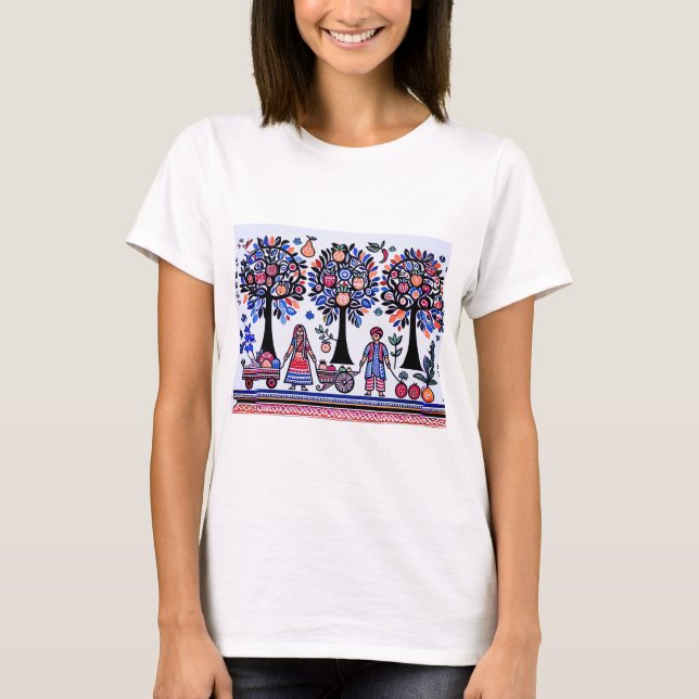 enkel madhubani-målning t shirt (Framsida)