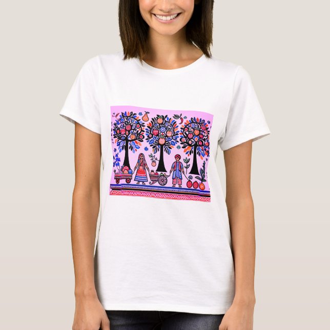 enkel madhubani-målning t shirt (Framsida)