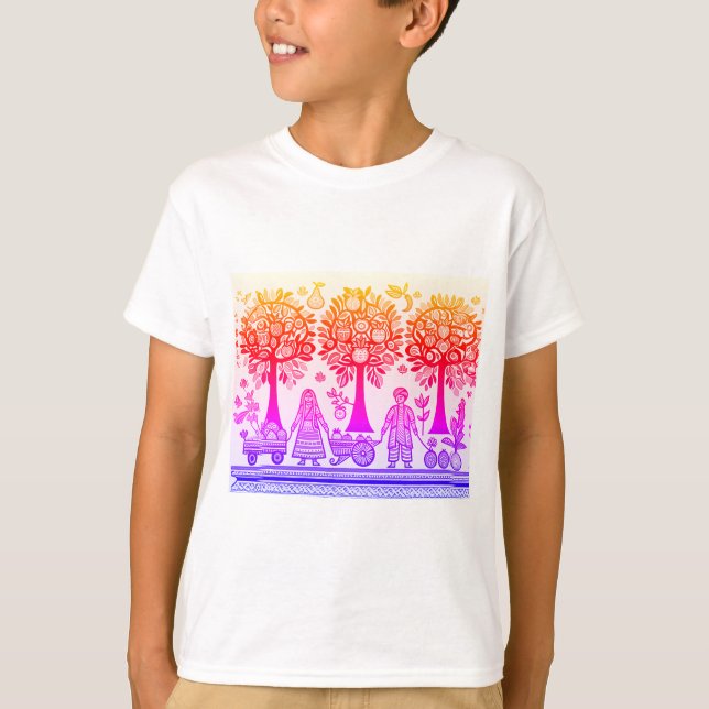 enkel madhubani-målning t shirt (Framsida)