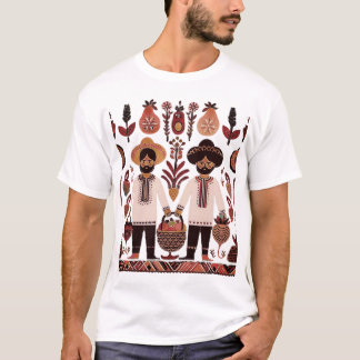 enkel madhubani-målning t shirt