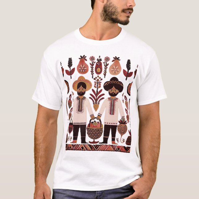 enkel madhubani-målning t shirt (Framsida)