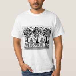 enkel madhubani-målning t shirt