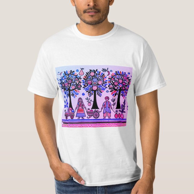 enkel madhubani-målning t shirt (Framsida)