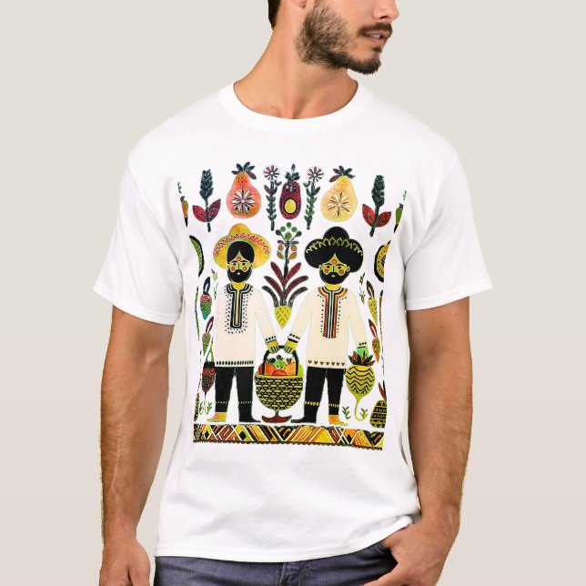 enkel madhubani-målning t shirt (Framsida)