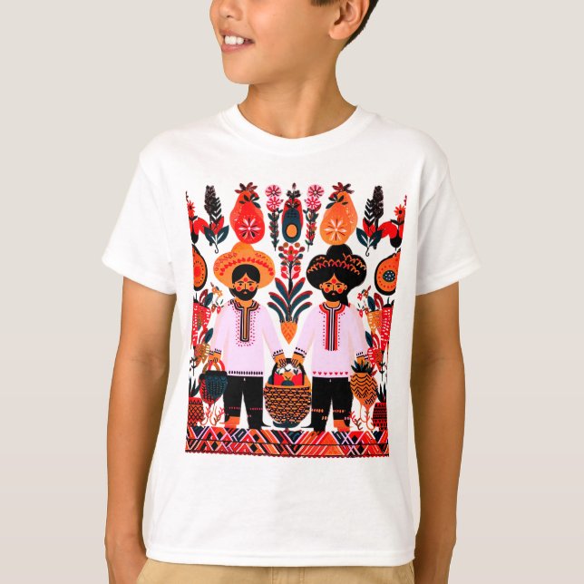 enkel madhubani-målning t shirt (Framsida)
