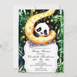 Enkel magisk liten Panda Baby Shower Inbjudningar