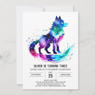 Enkel magisk Varg Digital Boy Birthday Inbjudningar