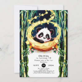 Enkel magisk vattenfärgspandadag inbjudningar