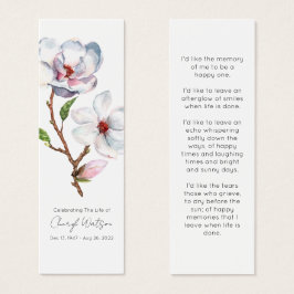 Enkel Magnolia Begravning Minnesmärke Bokmärke Litet Visitkort