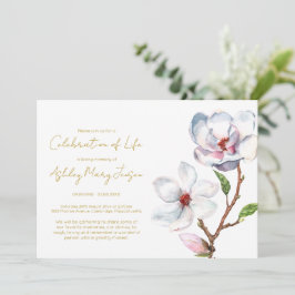 Enkel Magnolia Celebration of Life Begravning Inbjudningar