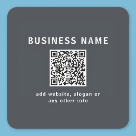 Enkel mall för din QR-kod | Mörk Grått Fyrkantigt Klistermärke