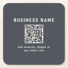 Enkel mall för din QR-kod | Mörk Grått Underlägg Papper Kvadrat