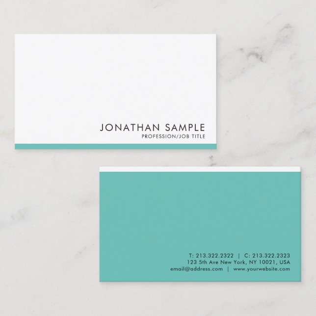 Enkel mall för Elegant i översta Affärskort Visitkort (Fram/baksida)