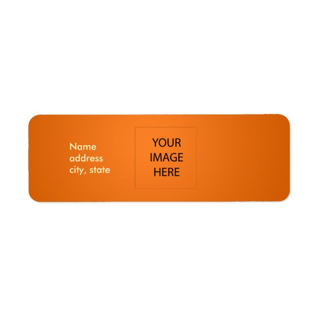 Enkel mall för enkel PixDezines-Orange Returadress Etikett (Framsidan)