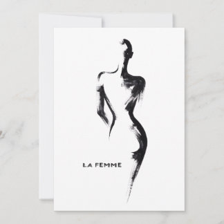 Enkel målning gouache La Femme 01 affisch Inbjudningar
