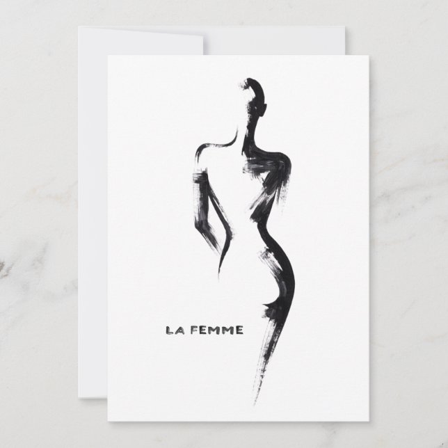 Enkel målning gouache La Femme 01 affisch Inbjudningar (Framsida)