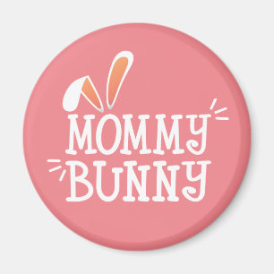 Enkel Mamma Bunny Påsk Typografi Magnet