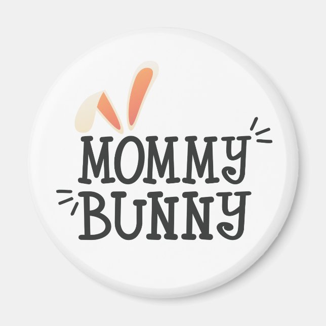 Enkel Mamma Bunny Påsk Typografi | Magnet (Framsidan)