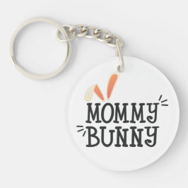 Enkel Mamma Bunny Påsk Typografi | Nyckelkedja